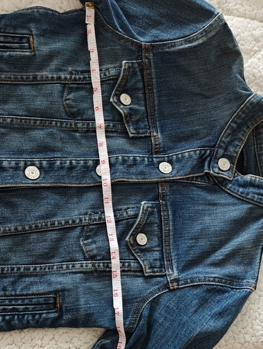 GAP Women's Medium Blue Denim Jacket with Stand Collar Like New ❤️ - Picture 9 of 10